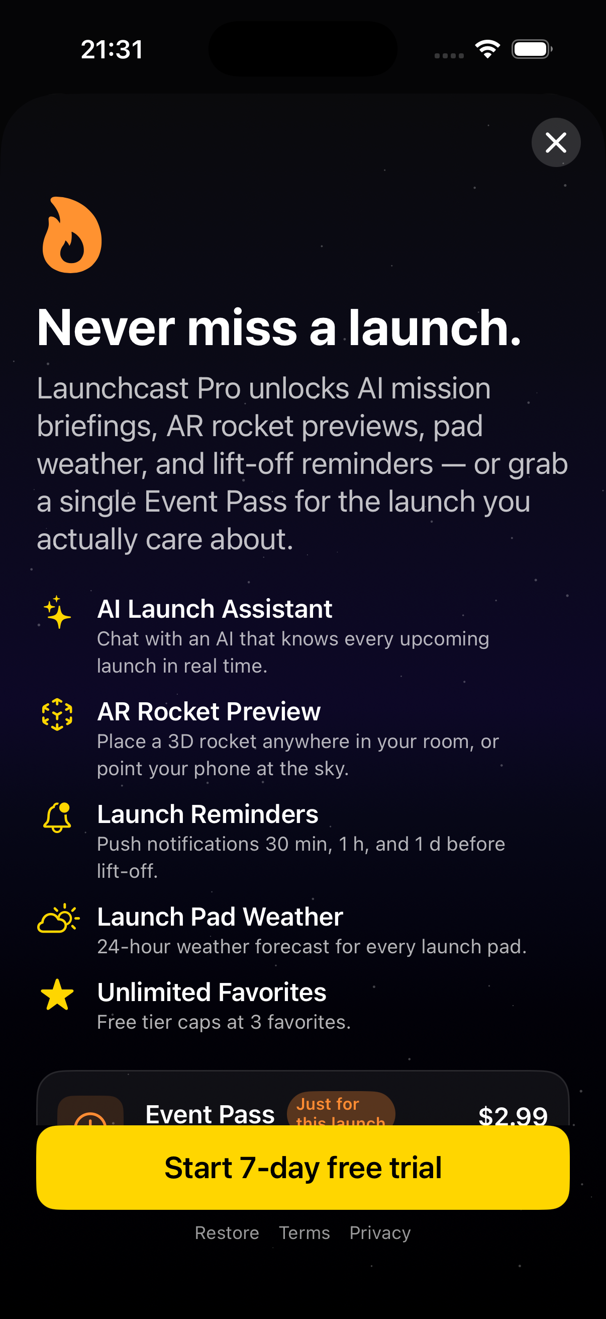 Launchcast home screen