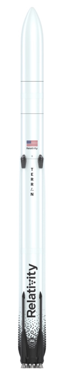 A massive Stargate metal 3D printer at Relativity Space prints a rocket fuel tank.